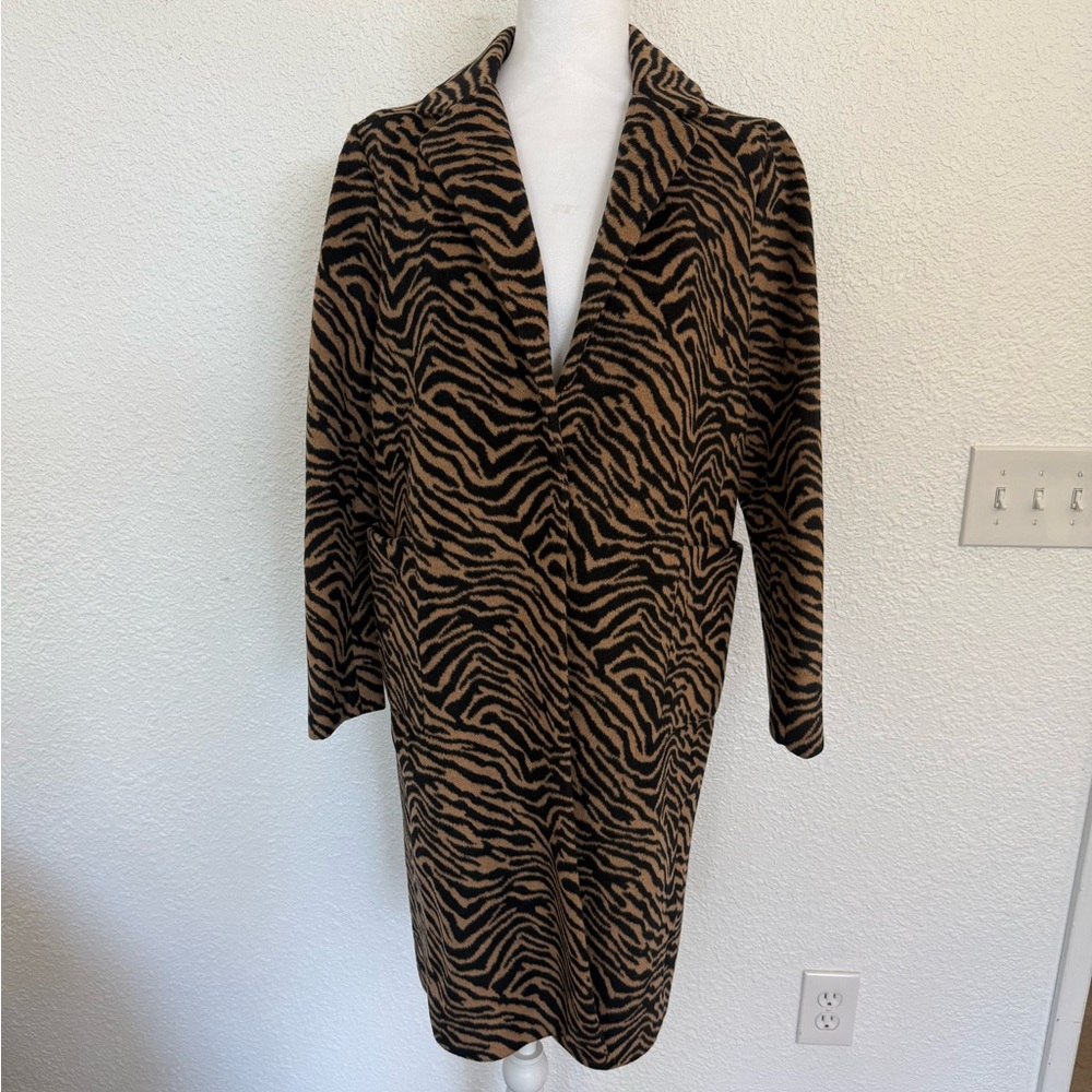 Anthropologie Animal Print Long Coat
